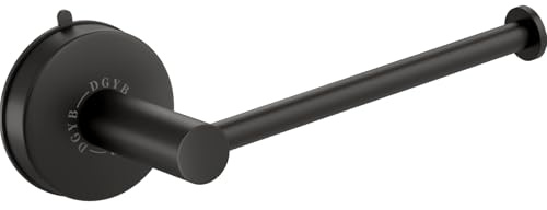 DGYB Saugnapf Toilettenpapierhalter Klebehalterung für die Wand, Keine Bohrungen, 14cm rostfreier Edelstahl-Klorollenhalter für Bad und Küche, Schwarz Matt