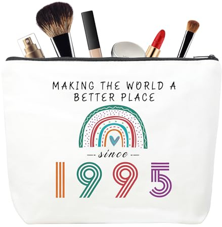 MSQ Kosmetiktasche Damen, 30 Geburtstag Make-Up-Tasche, Tragbare Makeup Tasche, Mehrzweck Makeup Tasche, Geschenke für 30 Geburtstag Frauen, Mütter, Beste Freundinnen und Brautjungfern (1995)