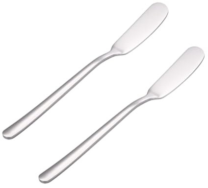 SOLUSTRE 2pièces Spatule à Beurre Acier Inoxydable Épandeur De Beurre Pour Crème Fromage Confiture Ustensiles De Cuisine Lot