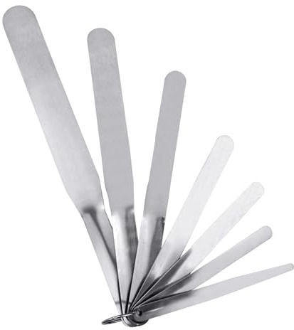 7-Piece Caulking Spatula Tool Set, Stainless Steel Caulk Finishing Tools with Curved Streamline Spatulas, Tip Widths from 3/8” to 1-1/2” for Sealing, Smoothing, and Adhesive Work