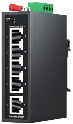 SODOLA Switch Ethernet industriale DIN Rail a 5 porte