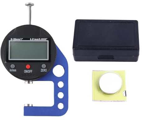 Truschino Borletti CDJB20 Digitale - Spessimetro Elettronico Portatile 0-20mm con Risoluzione 0,01mm - Misura Precisa e Display LCD Intuitivo per Lavori di Precisione e Indus