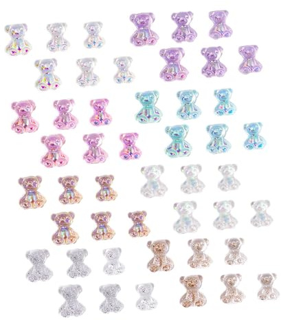 Charm de Manicura 100 Piezas de Resina para Decoración de Uñas | Adornos de Oso para DIY y Uso Personal, 100 Piezas, Suministros de Manicura para Mujeres Color Aleatorio