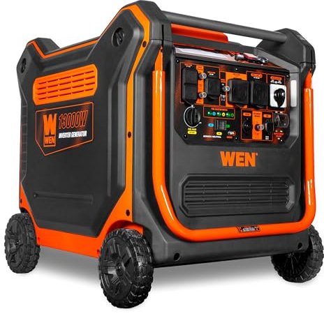 WEN 13,000-Watt 120V/240V Tri-Fuel Inverter Generator with Quiet 550cc Engine, Electric Start, Wheel Kit, and CO Watchdog, Gas, Propane, and Natural Gas Powered (TF1300iX)