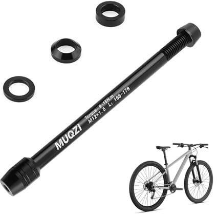 TFLPUO Rollentrainer Fahrrad Steckachse, Steckachse Adapter aus Aluminiumlegierung M12 x 1.5 Gewindesteigung 166 bis 178 mm Fahrrad Rollentrainer Zubehör