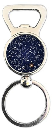 Custom Star Map Bottle Opener Keyring • Personalised Night Sky Gift • Custom Constellation Date & Location • Anniversary Wedding Present for Him • Metal Keychain in Gift Bag