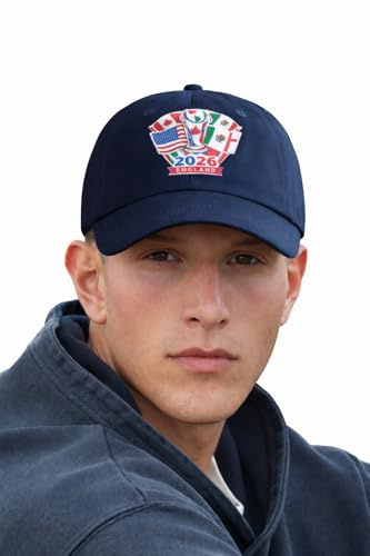 4SP® England World Cup 2026 Emblem Organic Cotton 6 Panel Dad Cap, Unisex, Adjustable, One Size Navy