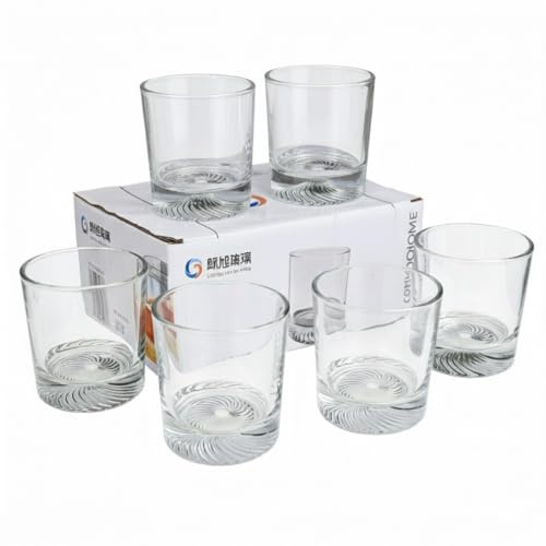 EKAM Whiskey Glasses - Set of 6, 11oz 300ml Old Fashioned Whiskey Glasses for Scotch, Rum, Bourbon & More, Whisky Glass Gifts for Men