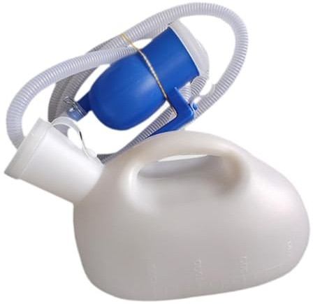 drburpily Elegante orinatoio maschile per anziani e campeggiatori, capacità 2000 ml, con tubo lungo 59,06 , facile da pulire, riutilizzabile, vasino da viaggio , Bianco , Lunghezza del tubo 1.5 m