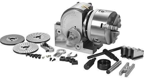 6 Inch 3 Jaw Chuck Dividing Head, Heavy Duty Semi-Universal Milling Set with MT2 Tailstock and Dividing Plates, 1:40 Indexing Ratio for Rotary Table & CNC Mill 6in
