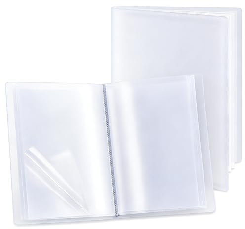 SUPERFINDINGS Chemise Portfolio Grand Format A3 Avec 30 Pochettes Blanche Chemise Portfolio Artistique Avec Protège Documents Transparents Présentant 60 Pages Livre de Présentation Pour Documents