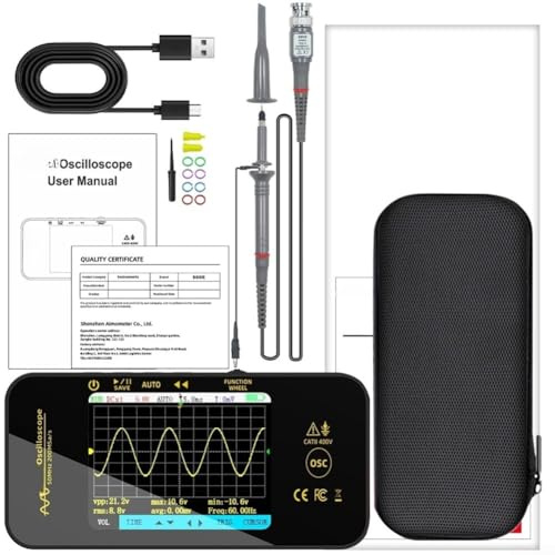 OT5 Osciloscopio digital de mano 50MHz 200MSa/s - Probador portátil de canal con pantalla TFT de 2.8 pulgadas para reparación de electrónica de campo +