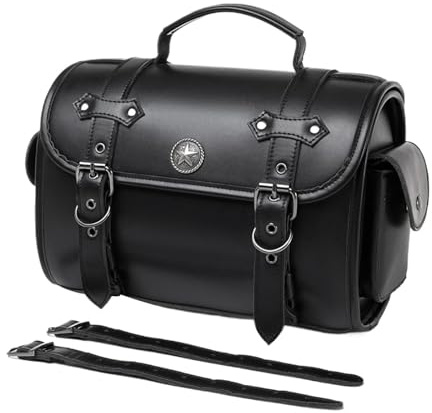 Borse posteriori per moto - Pelle marrone scuro resistente alle intemperie, Borse laterali di grande capacità | Accessorio per cruiser classico, portapacchi per viaggi su strada, carico per pos