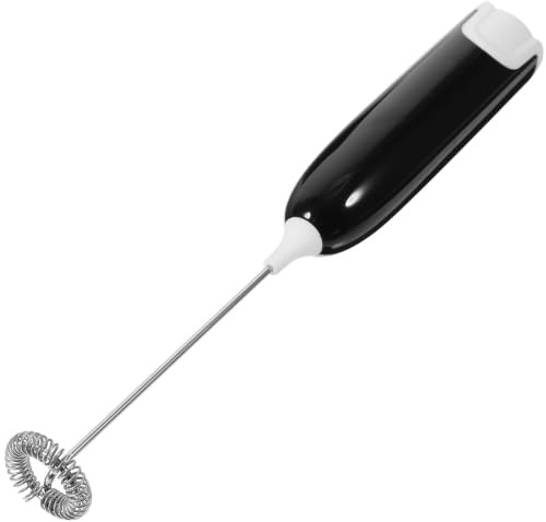 DRESSOOS Montalatte Sbattitore per Latte e Uova in Acciaio Inossidabile Portatile Elettrico Nero Funzione One-handed, senza Batteria, per Cappuccino e Caffè Riutilizzabile