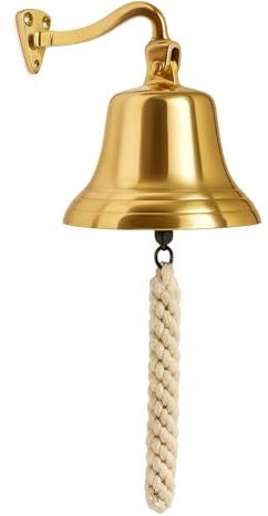 Chabrias Ltd Ships Bell Pub Last Orders Bell – 7 Inch Wall Mountable Bar Bell with Self-Locking Mechanism, Lightweight Design, Perfect for Pubs, Home Bars & Nautical Décor