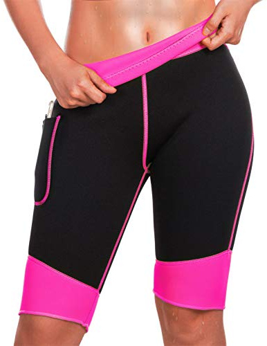 TrainingGirl Pantalones cortos de neopreno con bolsillo para mujer, para pérdida de peso, adelgazantes, sauna, entrenamiento, entrenamiento, yoga, leggings