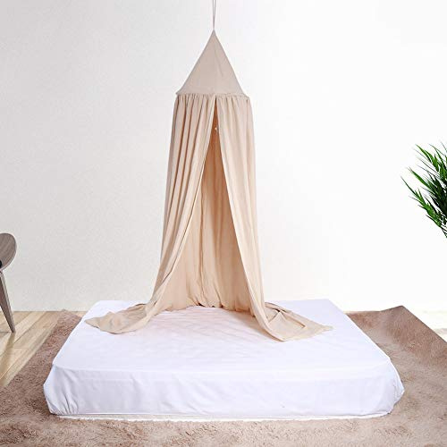 Salmue - Dosel de Cama de algodón + Anillo de Acero + Ganchos + Placas de Base + Cintas Adhesivas + Tornillos de Bloqueo de luz. Domo Princesa, mosquitera Equipada con Herramientas de Montaje