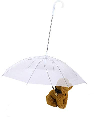 Gocher Regenschirm für kleine Hunde, wasserdicht, mit Leine, 58 cm Rückenlänge