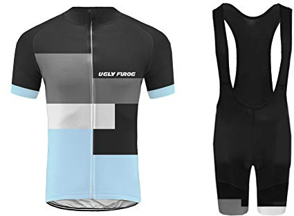 UGLY FROG Radtrikot Herren Fahrradbekleidung Set Outdoor Sports Kurzarm Radkleidung + Radfahren Latzhose Shorts im Sommer