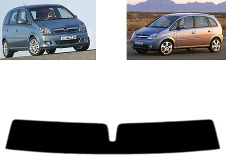 Sonnenblendstreifen für-Opel Meriva 5-Türen 2003-2009 Passgenaue Tönungsfolie (05% Tiefschwarz)
