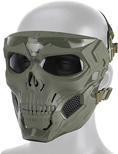 LEJUNJIE Tactical Skull Maske Vollmaske, geeignet für Halloween-Rollenspiele wie Airsoft Paintball und CS War Game Protective Net Maske