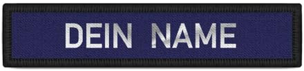 Namenschild Patch Blau - Silber Namen Feuerwehr individuell Notarzt #32143
