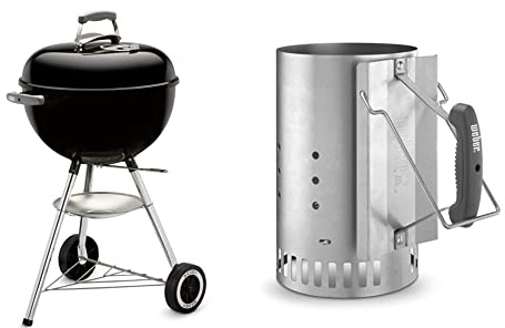 Weber 1241304 - Barbacoa Weber Original Kettle 47Cm Black + 7416 - Chimenea de encendido Rapidfire