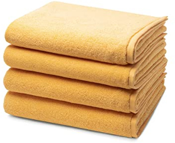 Ross - 4 teiliges Frottier-Set - Sensual Skin (4 X Handtuch im Set) - 500 g/m2 - Baumwolle - Walkfrottee - saugstark - weich und flauschig - Ginster