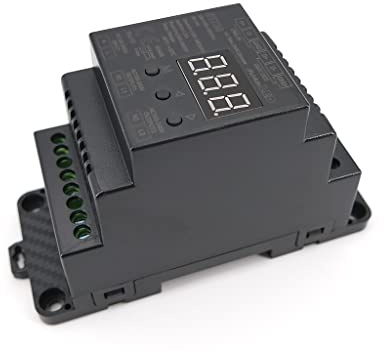 meanLED S1-DR MKII 2-Kanal DMX Dimmerpack 230V 2x1,5A, DMX Dimmer und LED-Controller für die Hutschienen, Montage und dimmbare LED-Lampen, 345W pro Kanal, Hutschienenmontage schwarz