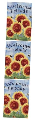 BESPORTBLE 3stücke Bunte Sonnenblumen-gartenflagge Doppelseitig Bedruckte Gartenflagge Für Terrasse Balkon Innen Und Außendekoration Für Garten Und Veranda