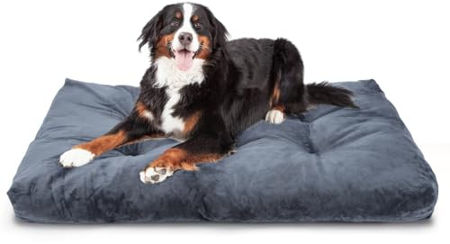 Nobleza Hundekissen Grosse Hunde, Hundebett Waschbar, Hunde Bett Plüsch, Weiche und Flauschig, Hundematte mit rutschfeste Unterseite, Haustierbett Hundematratze Dunkelgrau, 122x74cm