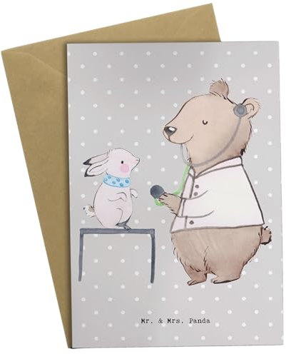 Mr. & Mrs. Panda Grußkarte Tierarzt Herz - Geschenk, osterkarte, dankeskarten, weihnachtskarten, einladungskarten, Grußkarten