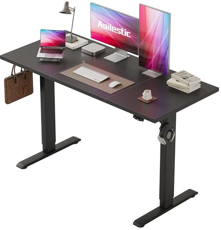 Agilestic höj- och sänkbart skrivbord 120 x 60 cm Ett robust skrivbord med elektrisk höjdjustering och manuella reglage med minnesfunktion. Ett ergonomiskt datorskrivbord som passar, svart