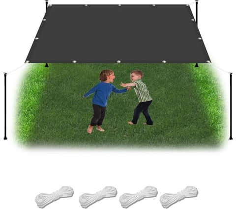 Schattiernetz mit Ösen 2 x 4.5 m Wasserdicht Balkon Sichtschutz Reißfest UV-Schutz nach Mass Polyestergewebe Mit Seil Sonnenschutz Markise für Pool und glasdach, Dunkelgrau