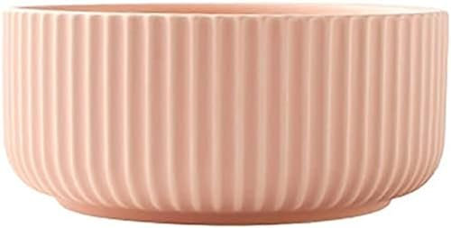Cuenco para Servir, Cuenco de cerámica de Loza, ensaladera Grande de Porcelana Azul, Rosa