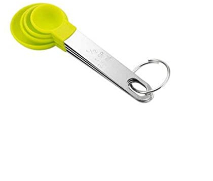 FBHappiness 4Pcs/5pcs/10pcs Multi Purpose Spoons/Cup Measuring Tools PP Baking Accessories Stainless Steel/Plastic Handle Kitchen Gadgets (Color : 10pc White Set) (4pc Yellow Spoon)