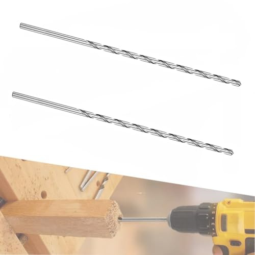 2 Stück 250MM x 4MM Spiralbohrer Hss Bohrer Set,250MM Extra Lange Hss Direkt Schaft Bohrer Bit (4MM)