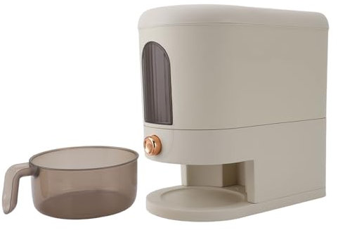 Elprico Dispenser Di Riso 5kg, Contenitore Per La Conservazione Del Riso Sigillato A Prova Di Umidità Con Misurino, Dispenser Automatico Domestico Per Contenitori Di Grano Per Dispensa