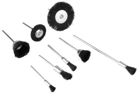 Ipetboom 8 Pcs Bristle Brush Set Nylon and Boar Bristles for Cleaning and Polishing Jewelry and Walnut, Wear-resistant Metal Handle Accessories for Household and Industrial Use