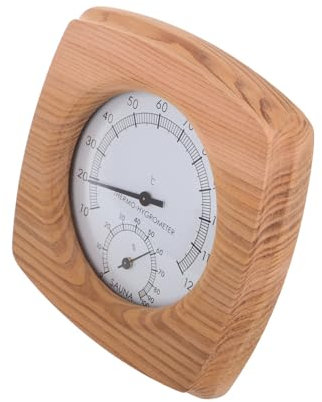 FRCOLOR Saunathermometer Und Hygrometer Innen Für Sauna Bad Dampfbad Temperatur-feuchtigkeitsmessgerät Aus Holz Für Präzise Umgebungsüberwachung