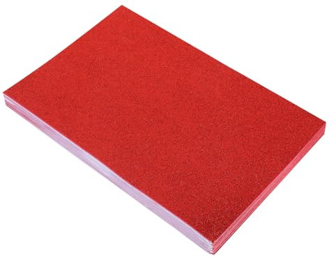 VILLCASE 10 Stk Schwamm Glitzerpapier Papierfliegerpapier Basteln für Block Bastelmaterial für bastelsets für selbstklebendes Glitzerpapier farbiges Origami rot