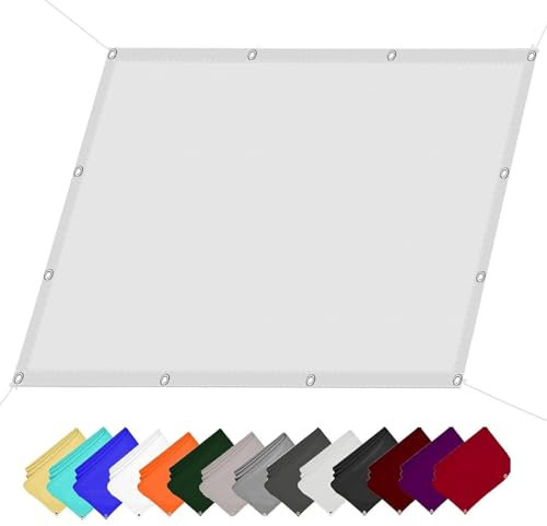 Voile d'ombrage Rectangulaire Imperméable 2.9 x 3.7 m Anti 98% UV Protection Polyester Voile Solaire de Parasol Multi Taille pour Balcon Jardin, Blanc
