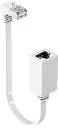Cavo di prolunga Ethernet CAT7 da 10 Gbps, prolunga a 90 gradi, adattatore per cavo di rete RJ45 ad angolo retto per PC