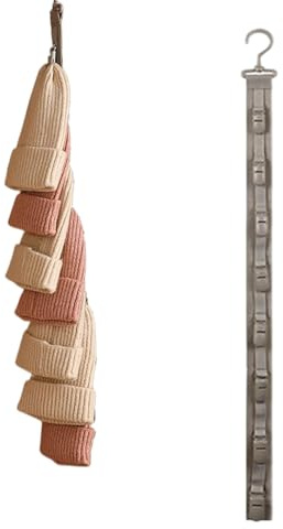 Hat Rack - Hanging Closet Shelf | Khaki Space-Saving Vertical Cap Rack Organiser, 360° Rotating Hook Hat Hanger For Closet Door Use | Baseball Cap Storage Organiser Suitable All Types Hats