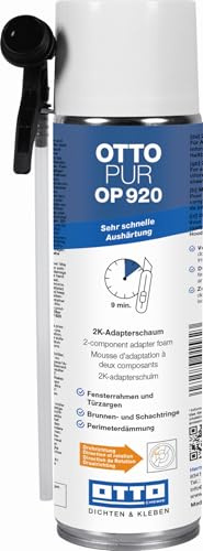 12 x OTTO-PUR OP920 2K-Schaum 400 ml Zargenschaum Montageschaum Schnellschaum PU-Schaum zur schnellen und sicheren Montage von Türzargen und Fensterelementen B2