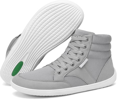 Saguaro Unisex barfotaskor med bred tåbox och Zero-Drop sula, storlek 36–48, GRÅ, 45 EU