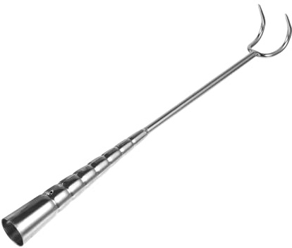 MUELODSIC Crochet à Viande Rôtie en Acier Inoxydable 41 Cm, Crochet Robuste pour Barbecue, Accessoire de Grillade pour Porc et Jambon, Ustensile Cuisine Pratique pour Rôtissoire,