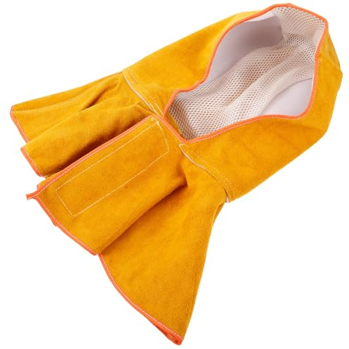 COLLBATH Capucha de Soldadura Ignífuga de Cuero de Vaca para Adultos Diseño Ajustable y Peso Reducido para Protección Eficaz en Trabajos de Soldadura Color Aleatorio