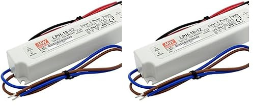 KingLed-Unité d'alimentation électrique Mean Well étanche 18 W 12 V, courant continu, LPH-18-12, IP67, transformateur, 220 V, AC vers DC, compatible avec 12 V, modèle 1574 LED Strip (Lot de 2)