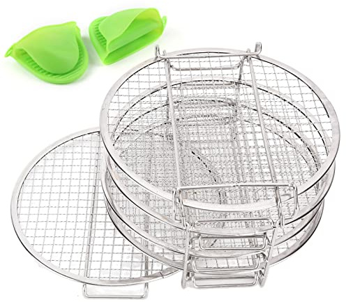 Tissting Estante Deshidratador Acero Inoxidable 5 Niveles - Para Secar Alimentos en Foodi con Guantes Anti Quemaduras 20x12.5cm/7.9x4.9in